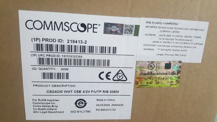  Cáp Mạng CAT5 chống nhiễu chính hãng AMP/COMMSCOPE