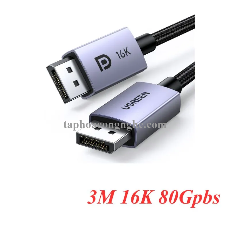 Ugreen 25862 3M 16K 80Gpbs Displayport To Dp V2.1 Cable 16K30Hz 8K60Hz 4K240Hz DP118 10025862