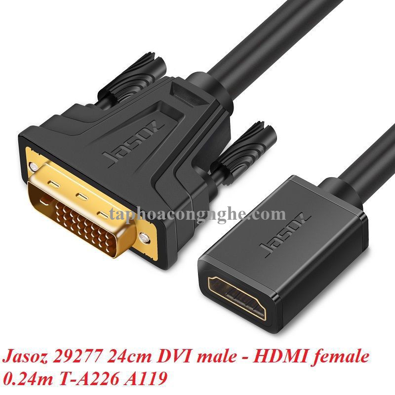 Jasoz 29277 24cm DVI male - HDMI female 0.24m T-A226 A119 30029277