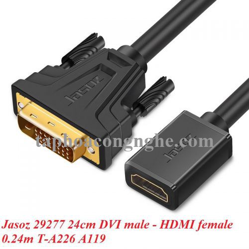Jasoz 29277 24cm DVI male - HDMI female 0.24m T-A226 A119 30029277