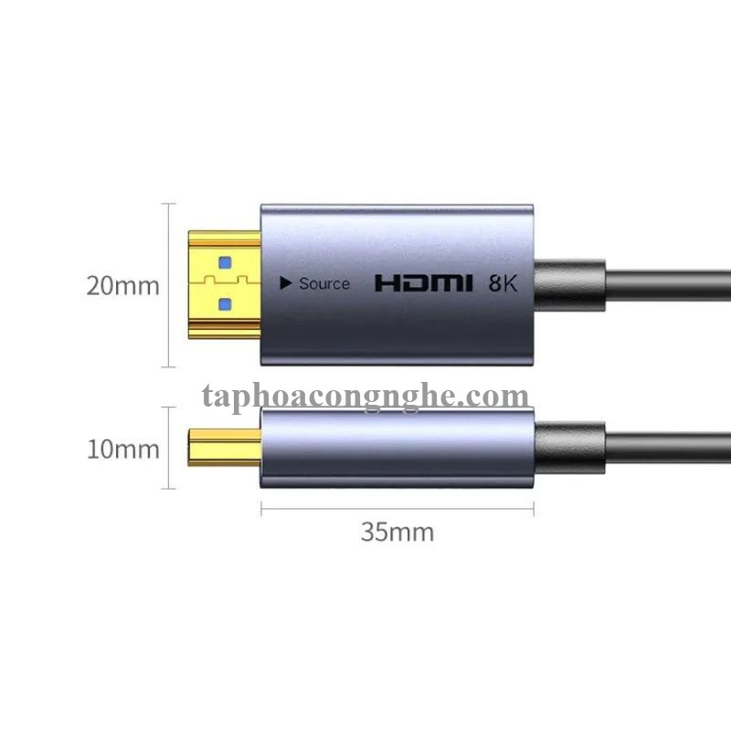 Ugreen 55507 25M 8K@60Hz v2.1 HDMI Fiber Cable 2.1 8k60hz màu xám HD183 10055507
