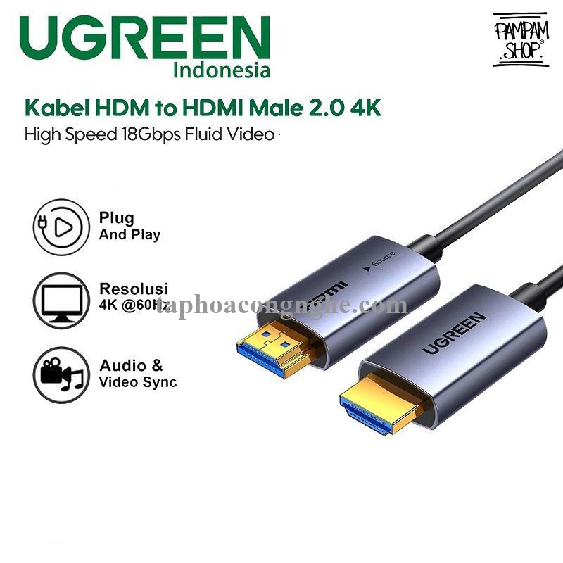 Ugreen 45503 10m 4k60hz v2.0 HDMI Fiber Cable sợi quang AOC 2.0 4K@60Hz HD178 10045503