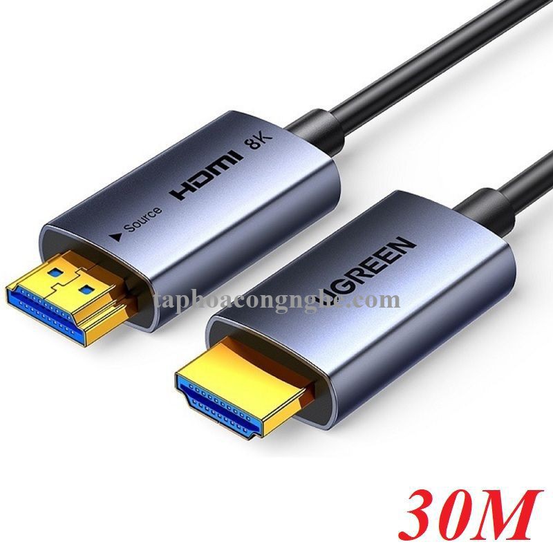 Ugreen 55508 30M 8K@60Hz v2.1 HDMI Fiber Cable 2.1 8k60hz màu xám HD183 10055508