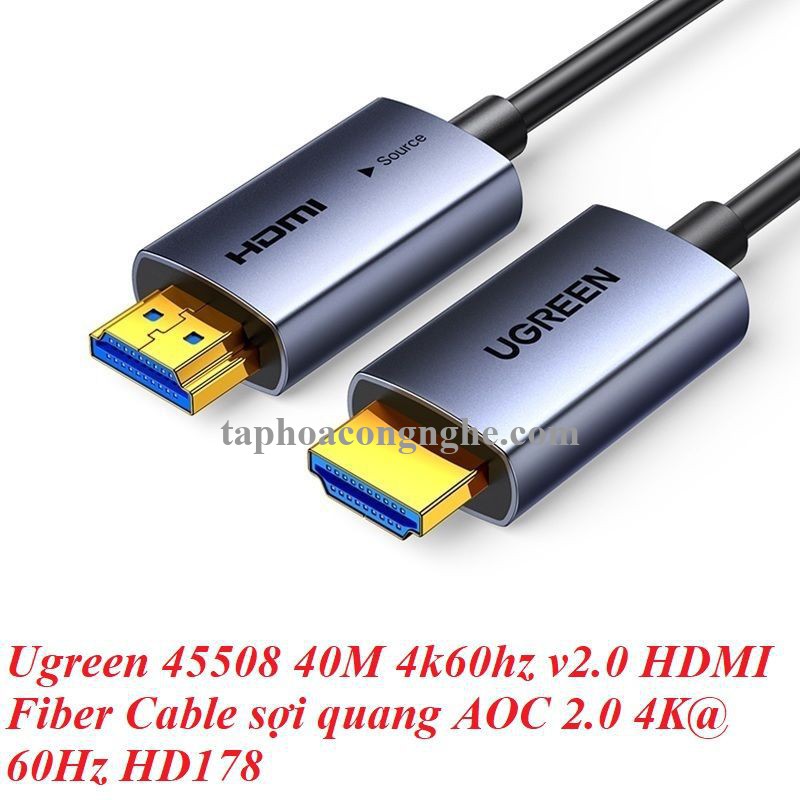 Ugreen 45508 40M 4k60hz v2.0 HDMI Fiber Cable sợi quang AOC 2.0 4K@60Hz HD178 10045508