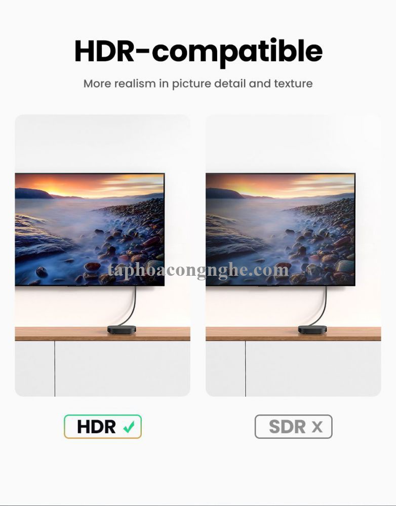 Ugreen 35172 1m 4k60hz v2.0 HDMI Cáp tín hiệu chuẩn 2.0 hỗ trợ phân giải 4K 4k@60hz màu Đen ED030 10035172