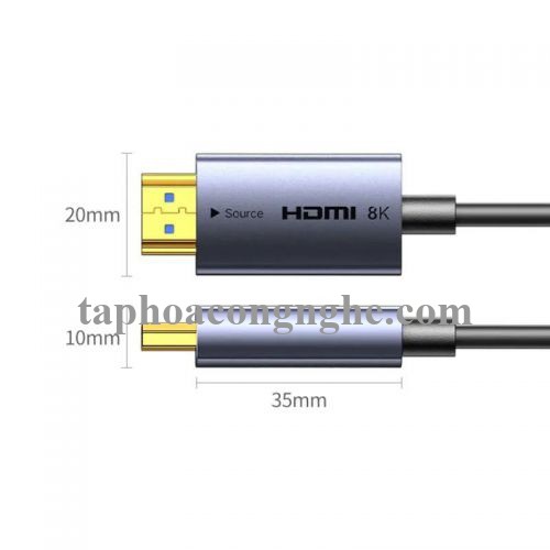 Ugreen 55508 30M 8K@60Hz v2.1 HDMI Fiber Cable 2.1 8k60hz màu xám HD183 10055508