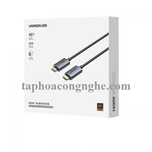 Ugreen 55507 25M 8K@60Hz v2.1 HDMI Fiber Cable 2.1 8k60hz màu xám HD183 10055507