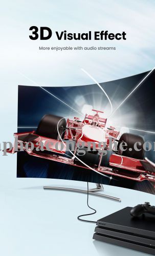 Ugreen 35175 3m 4k60hz v2.0 HDMI Cáp tín hiệu chuẩn 2.0 hỗ trợ phân giải 4K 4k@60hz màu Đen ED030 10035175