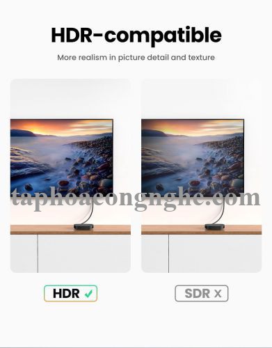 Ugreen 35172 1m 4k60hz v2.0 HDMI Cáp tín hiệu chuẩn 2.0 hỗ trợ phân giải 4K 4k@60hz màu Đen ED030 10035172