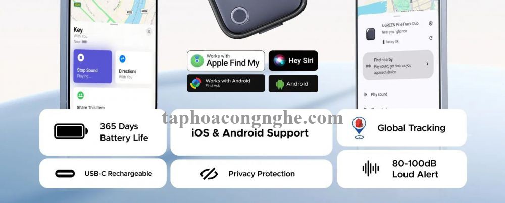 Ugreen 75646 1Pcs Finder Pro 1Pack Google + Apple Certified Tracking Smart Tag Finder Find My Airtag CM916 10075646