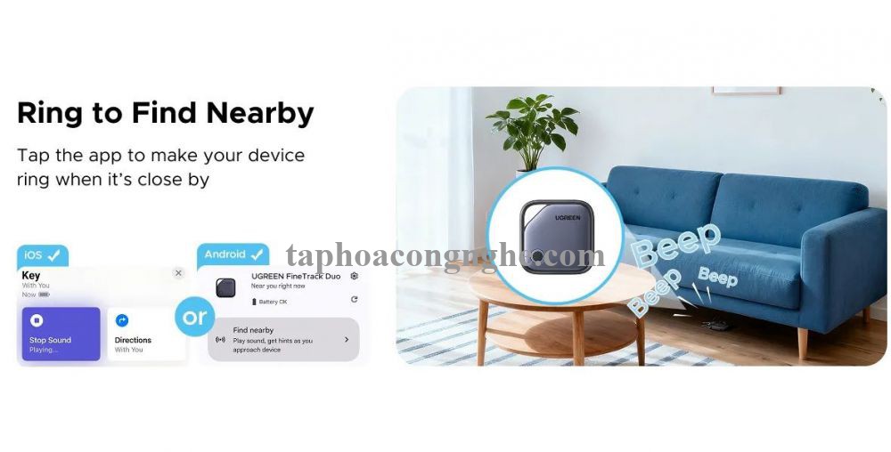 Ugreen 75646 1Pcs Finder Pro 1Pack Google + Apple Certified Tracking Smart Tag Finder Find My Airtag CM916 10075646