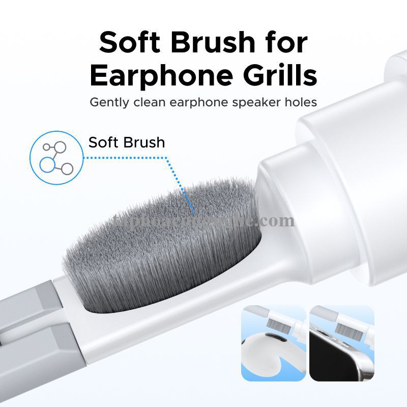 Ugreen 55292 3 trong 1 màu trắng Bộ vệ sinh tai nghe 3in1 chổi típ và bông lau chất liệu nhựa CP01 10055292