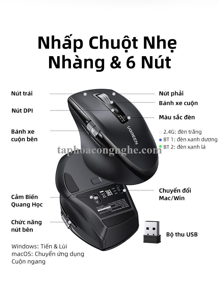 Ugreen 55954 110mm x 110mm Túi đựng tai nghe Màu kem đựng phụ kiện nhỏ đa năng chất liệu PU L918 10055954