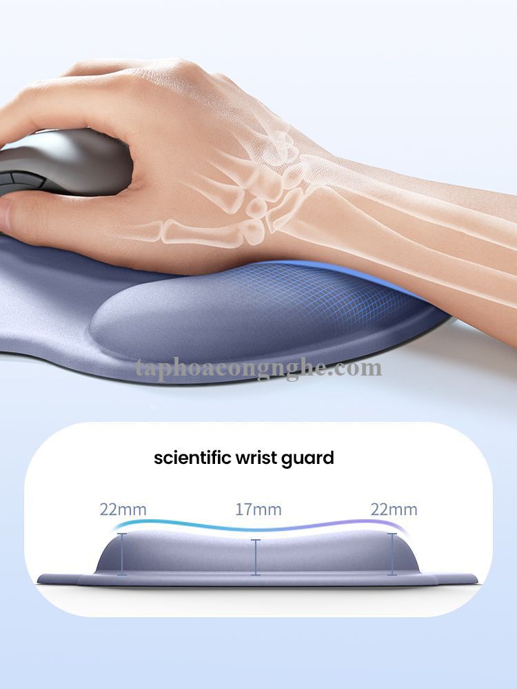 Ugreen 25243 Wrist Rest Ergonomic Precision Mouse Pad Lycra Cloth Pu Bottom Memory Foam Technology Skin-Friendly Non-Slip Mint Green Color LP668 10025243