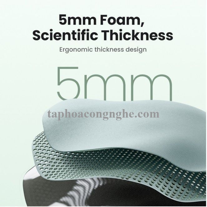 Ugreen 25243 Wrist Rest Ergonomic Precision Mouse Pad Lycra Cloth Pu Bottom Memory Foam Technology Skin-Friendly Non-Slip Mint Green Color LP668 10025243