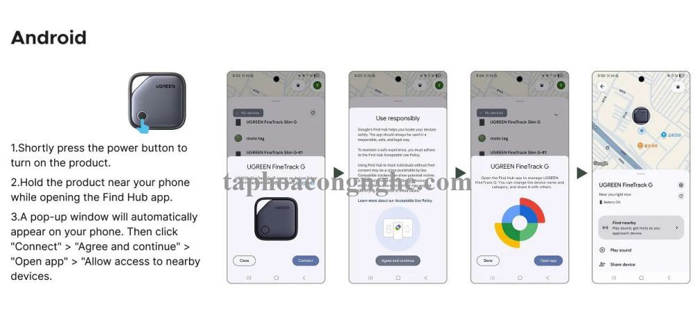 Ugreen 75646 1Pcs Finder Pro 1Pack Google + Apple Certified Tracking Smart Tag Finder Find My Airtag CM916 10075646