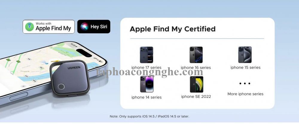 Ugreen 75646 1Pcs Finder Pro 1Pack Google + Apple Certified Tracking Smart Tag Finder Find My Airtag CM916 10075646