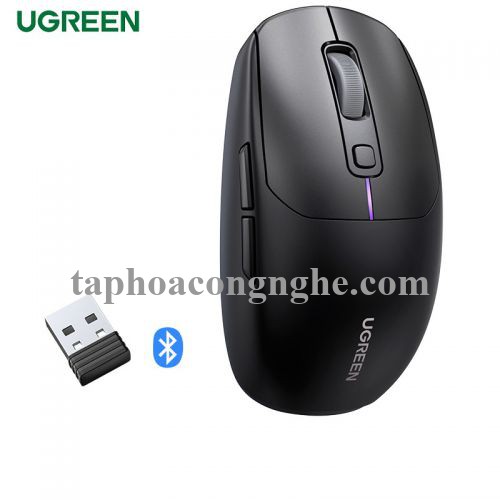 Ugreen 90539 5000Dpi Gaming Wireless 2.4G And Bluetooth 5.0 Black Mouse Wired Rechargeable Battery Run All Surface MU103 10090539