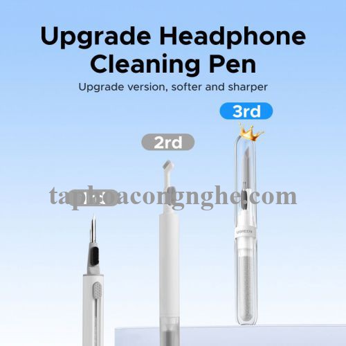 Ugreen 55292 3 trong 1 màu trắng Bộ vệ sinh tai nghe 3in1 chổi típ và bông lau chất liệu nhựa CP01 10055292