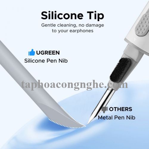 Ugreen 55292 3 trong 1 màu trắng Bộ vệ sinh tai nghe 3in1 chổi típ và bông lau chất liệu nhựa CP01 10055292