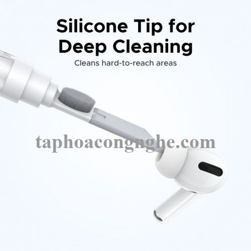 Ugreen 55292 3 trong 1 màu trắng Bộ vệ sinh tai nghe 3in1 chổi típ và bông lau chất liệu nhựa CP01 10055292