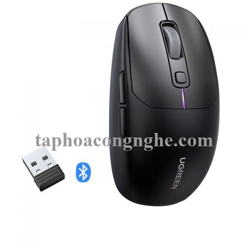 Ugreen 90539 5000Dpi Gaming Wireless 2.4G And Bluetooth 5.0 Black Mouse Wired Rechargeable Battery Run All Surface MU103 10090539