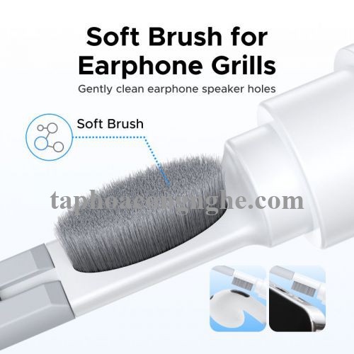 Ugreen 55292 3 trong 1 màu trắng Bộ vệ sinh tai nghe 3in1 chổi típ và bông lau chất liệu nhựa CP01 10055292