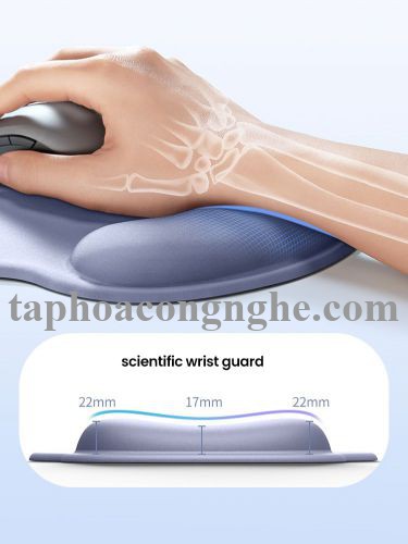Ugreen 25243 Wrist Rest Ergonomic Precision Mouse Pad Lycra Cloth Pu Bottom Memory Foam Technology Skin-Friendly Non-Slip Mint Green Color LP668 10025243