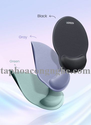 Ugreen 25243 Wrist Rest Ergonomic Precision Mouse Pad Lycra Cloth Pu Bottom Memory Foam Technology Skin-Friendly Non-Slip Mint Green Color LP668 10025243