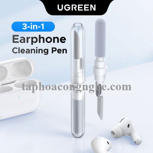 Ugreen 55292 3 trong 1 màu trắng Bộ vệ sinh tai nghe 3in1 chổi típ và bông lau chất liệu nhựa CP01 10055292