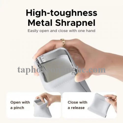 Ugreen 55954 110mm x 110mm Túi đựng tai nghe Màu kem đựng phụ kiện nhỏ đa năng chất liệu PU L918 10055954